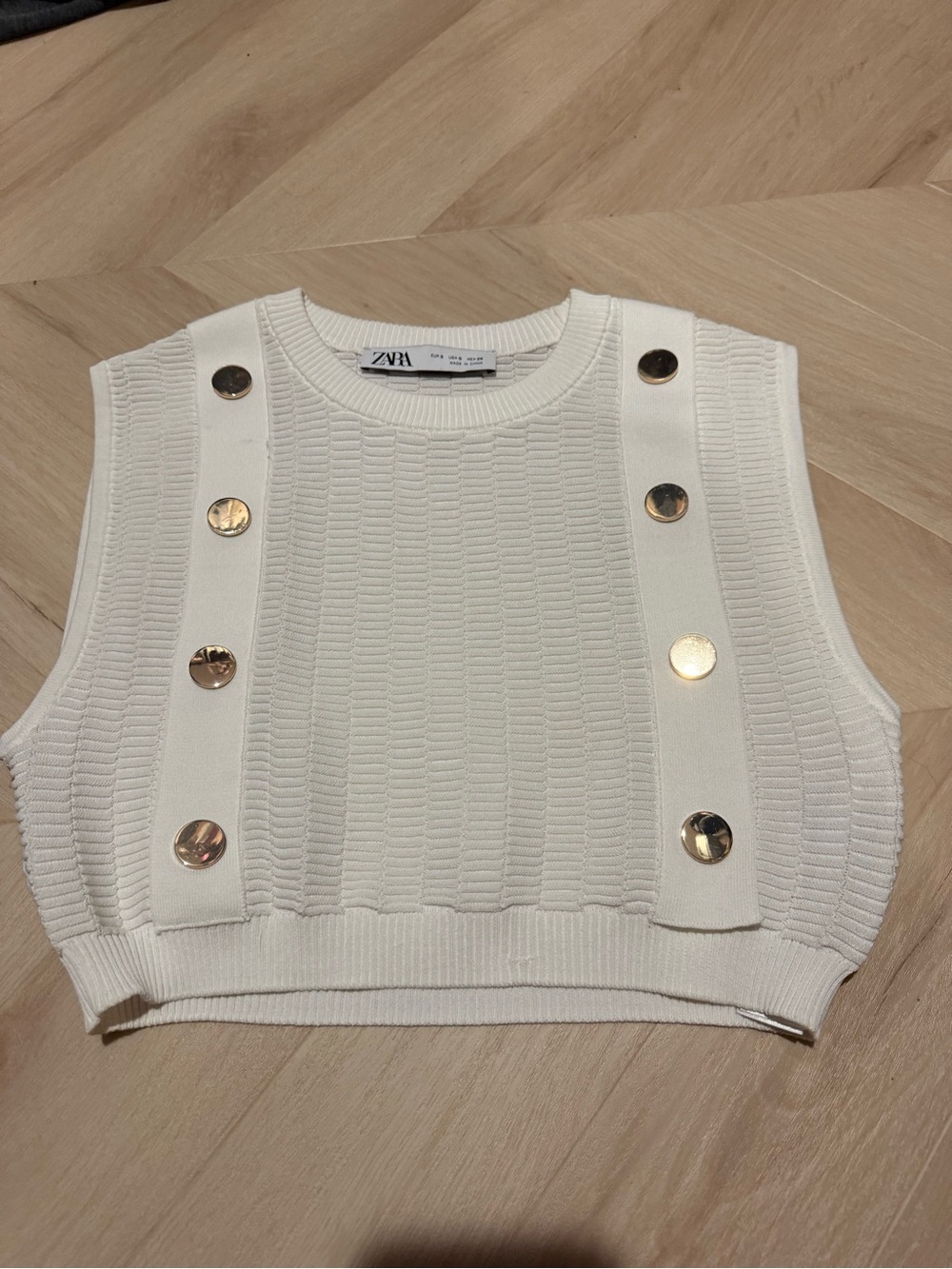 Zara white crop tank top